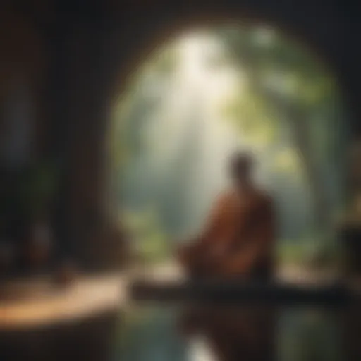 Meditative space promoting inner peace