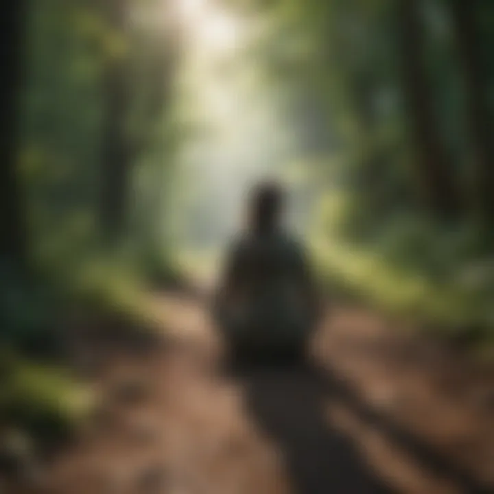 Nature walk encouraging mindfulness