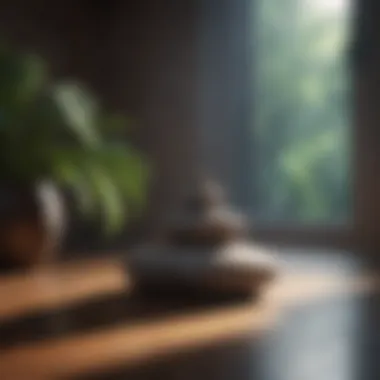 Serene environment for meditation with musical elements
