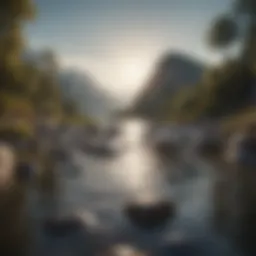 A serene landscape representing tranquility amidst chaos