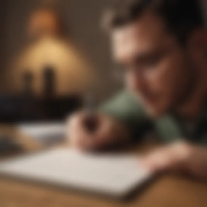 A person setting goals on a notepad