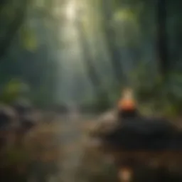 A serene digital landscape depicting guided meditation
