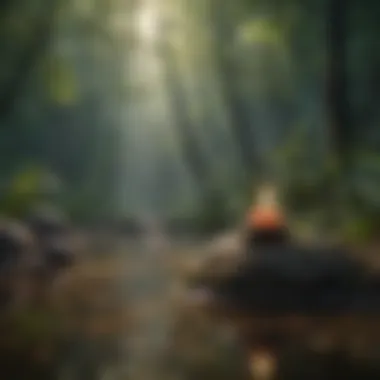Guided Meditation for Anxiety Relief A serene digital landscape depicting guided meditation
