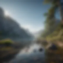 Serene landscape promoting mindfulness