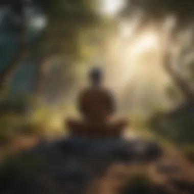 Meditation in Nature A calm individual meditating in nature