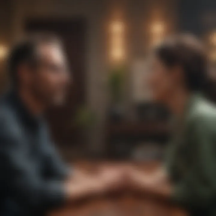 Two individuals engaging in deep conversation