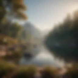 A serene landscape depicting tranquility and peace