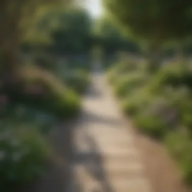 Tranquil Garden for Reflection A peaceful garden with blooming flowers and a tranquil path