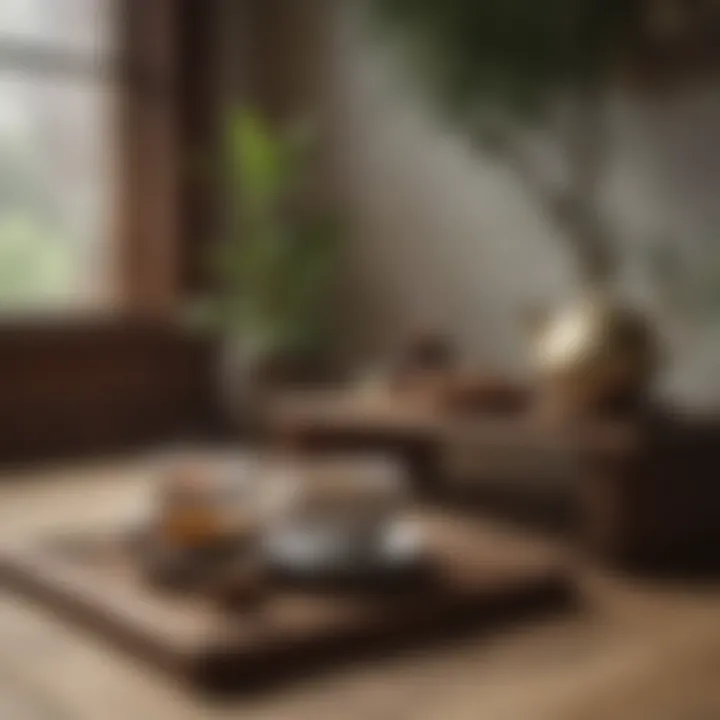 A calming tea ceremony setup promoting mindfulness