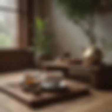 Mindfulness Through Tea Ritual A calming tea ceremony setup promoting mindfulness
