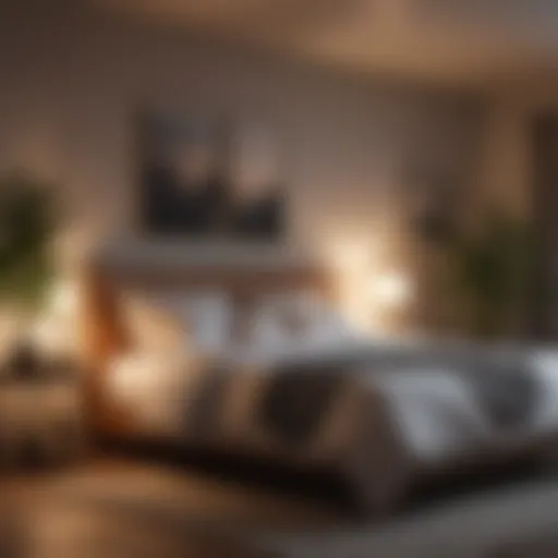 A serene bedroom environment with soft lighting