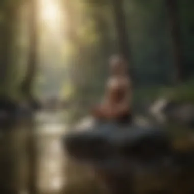 A calm individual practicing mindfulness in a peaceful setting