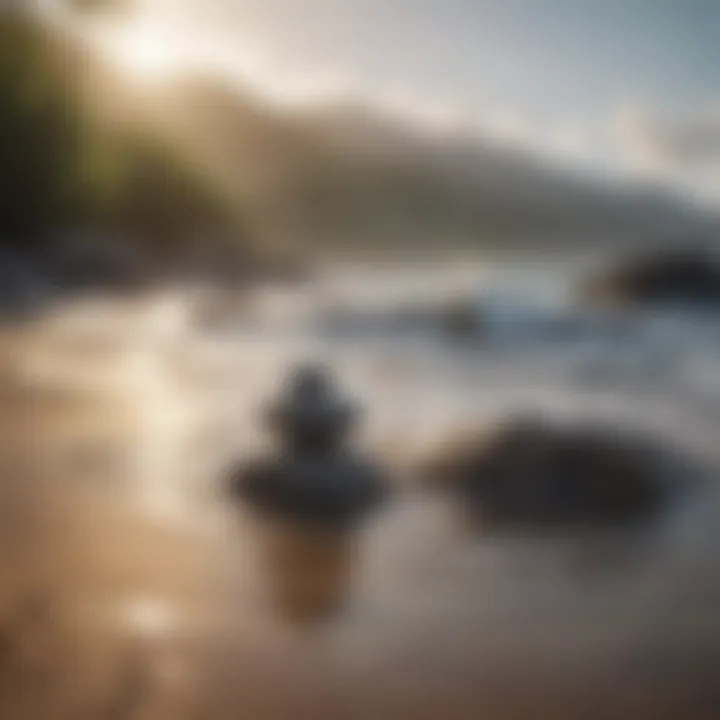 Meditative landscape with gentle waves