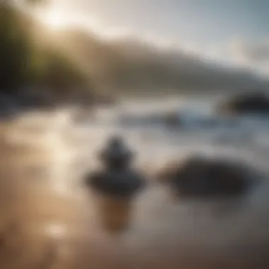 Nature's Calm Embrace Meditative landscape with gentle waves