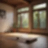 Serenity of a yoga space with natural light