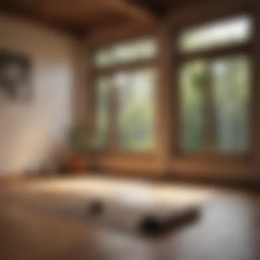 Serenity of a yoga space with natural light