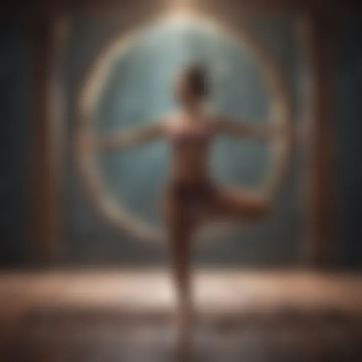 Yogic poses representing balance and harmony