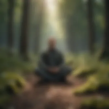 A person practicing mindfulness in nature.