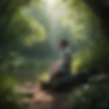 Meditative Peace A person meditating in nature, showcasing inner peace and focus