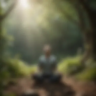 An individual meditating amidst nature for mental clarity