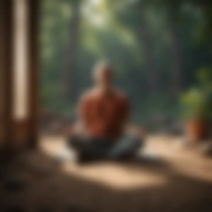 A person practicing mindfulness in a quiet setting