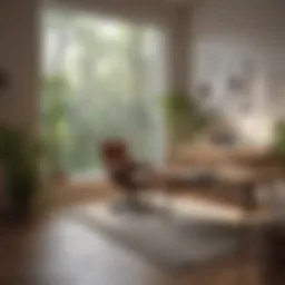 A serene workspace with calming decor promoting relaxation