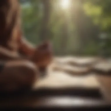 A person journaling their meditation reflections