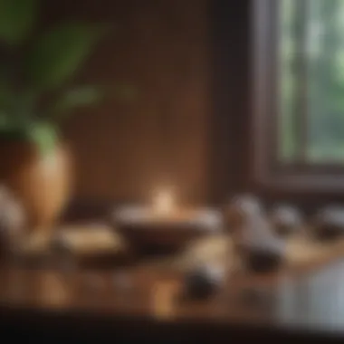 Essential meditation tools arranged neatly