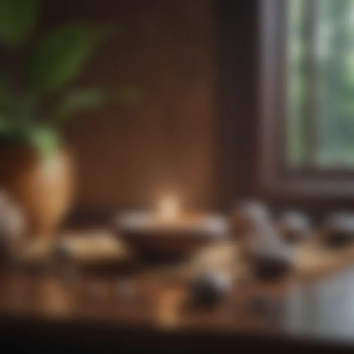 Essential meditation tools arranged neatly