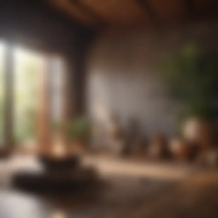 Natural elements incorporated into meditation space