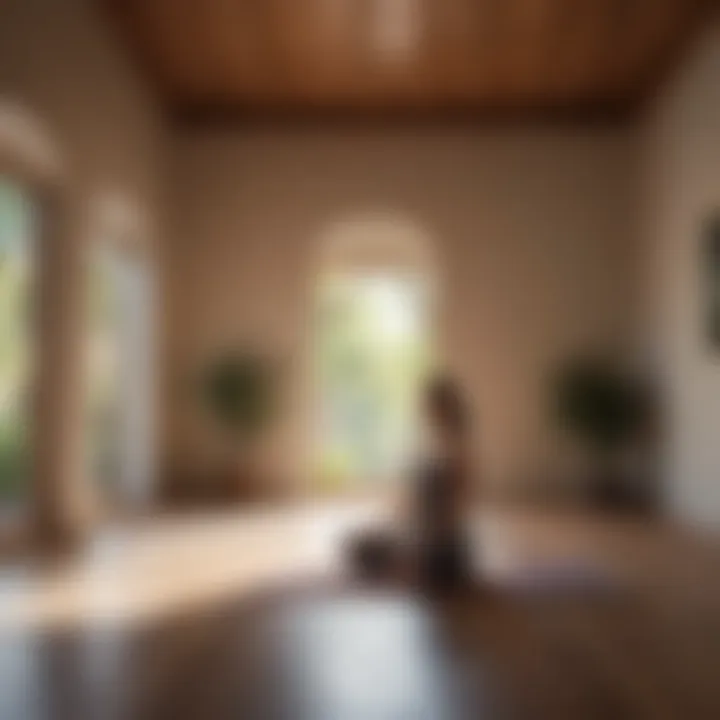 Natural light streaming into a dedicated meditation space