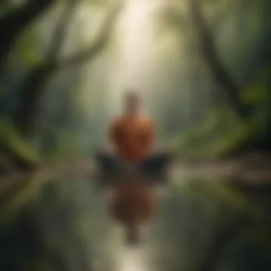 A person meditating in a peaceful environment