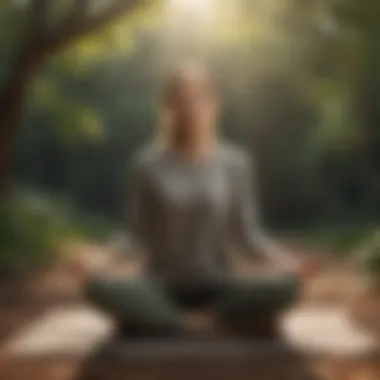 A peaceful scene of a person meditating outdoors, showcasing the connection between gratitude and mental well-being.