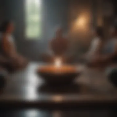Engaging in Mindfulness A diverse group engaging in a mindful conversation