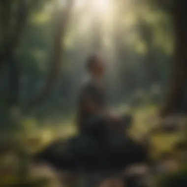 A person meditating amidst nature, showcasing inner peace