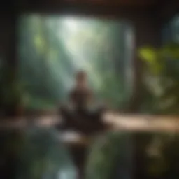 Meditative space with calming elements
