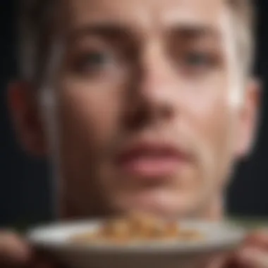 Close-up of a person savoring food mindfully, illustrating the focus on flavors