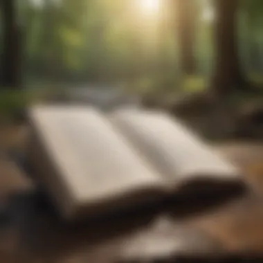 An open book with highlighted phrases for support and compassion.