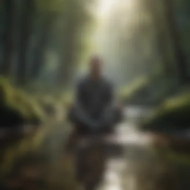 Individual practicing mindfulness outdoors