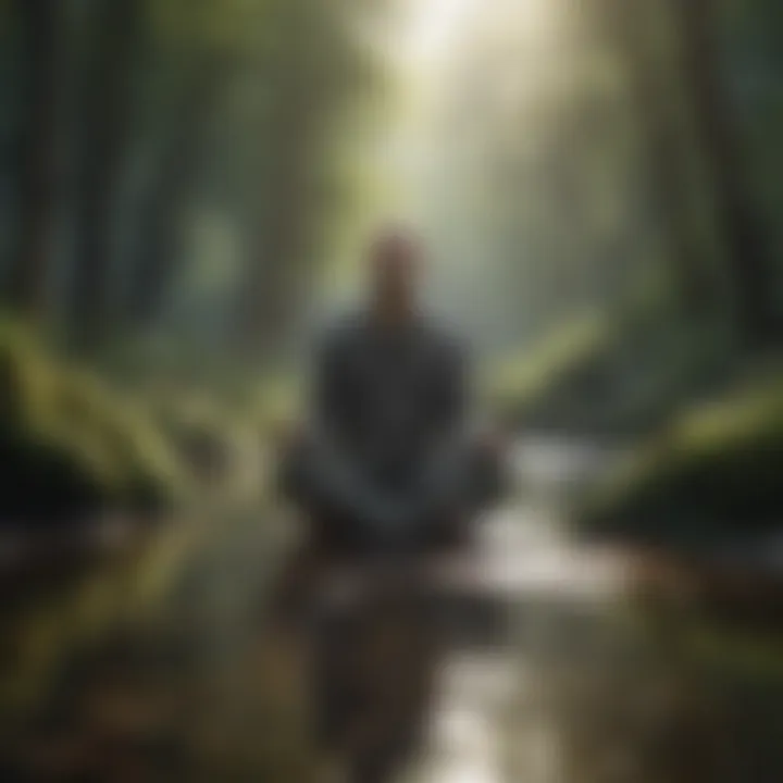 Individual practicing mindfulness outdoors