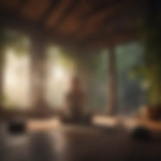Serene meditation space with calming elements