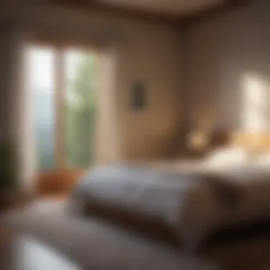 Serene bedroom environment with soft morning light