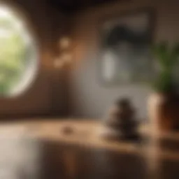 Meditative space with calming elements