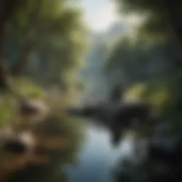 Tranquil landscape for meditation