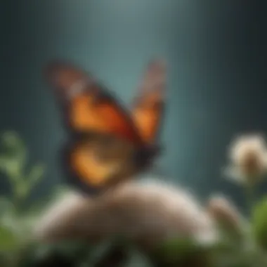 Transformation and Growth A butterfly emerging from a cocoon symbolizing transformation