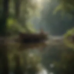 A tranquil scene depicting a serene landscape that fosters mindfulness