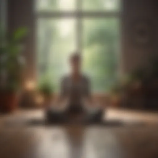 Mindfulness meditation space with calming elements