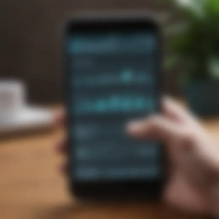 A close-up of a smartphone displaying positive mental health statistics