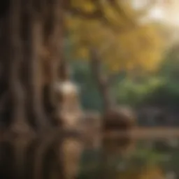 Buddha contemplating under a tree