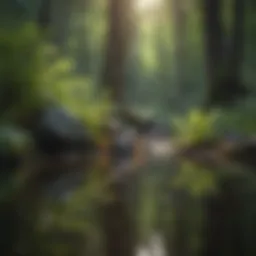 A peaceful nature scene with vibrant colors